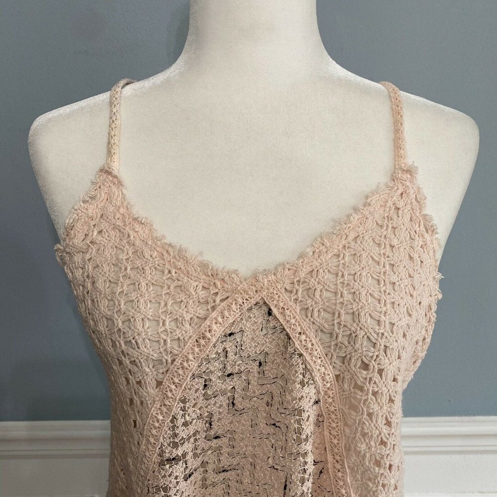 Free People Crochet Racerback Knit Boho Flowy Top - Picture 3 of 7